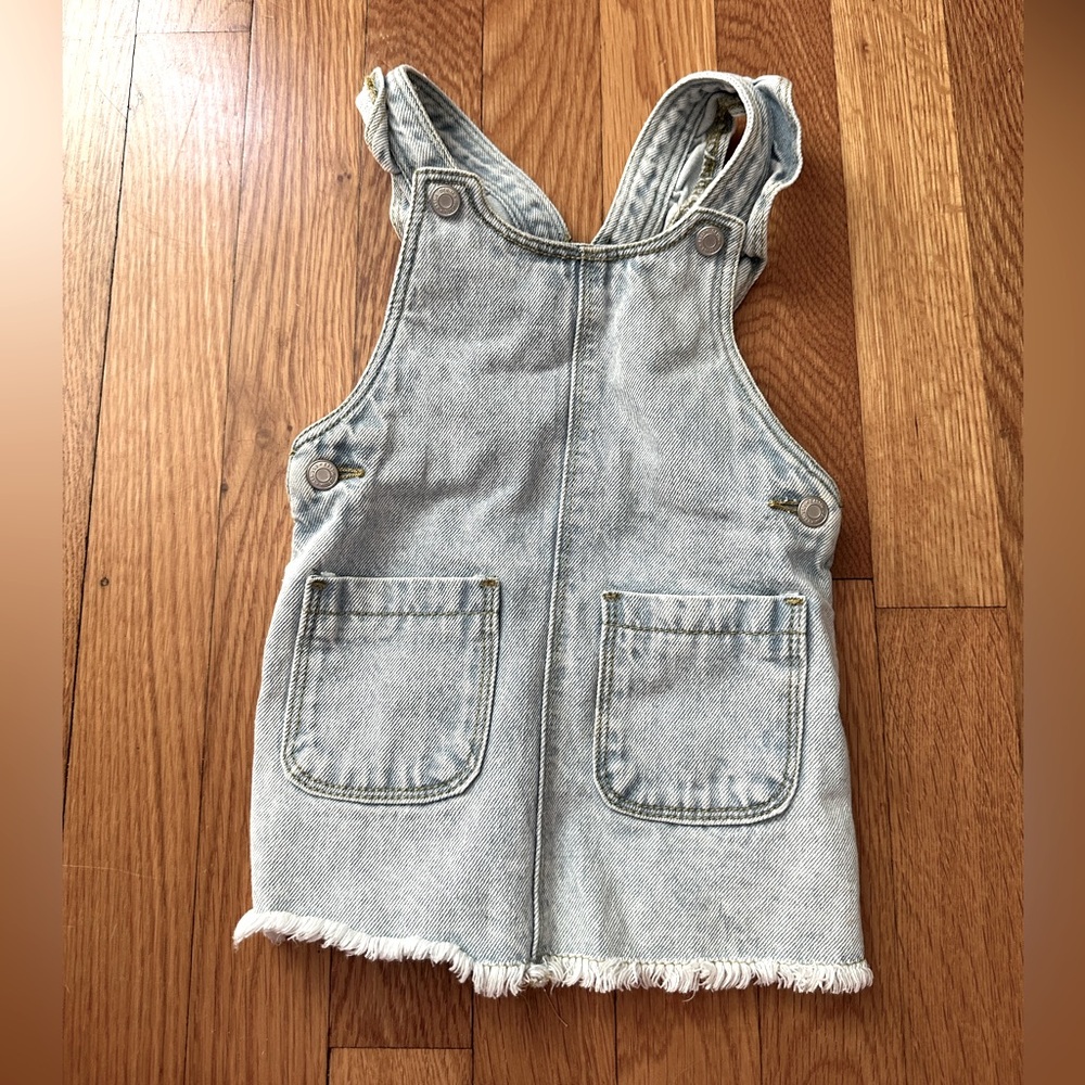 Basil t oddler girl denim overall dress